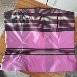 Vintage Y2K Corset Crop Top Strapless Pink Brown Silk Side Zip Lined Size 4